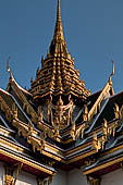 Bangkok Grand Palace,  details of the tiered roof and the tiered spire of the Maha Prasat throne hall. 